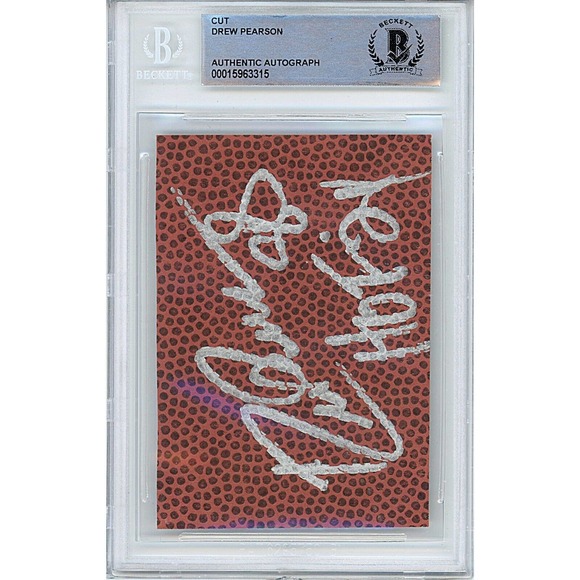 Drew Pearson Autographed Football Cut Dallas Cowboys 'HOF 21' Beckett Authentic - Picture 2 of 5